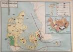 Oude kaart van Denemarken, Faeröer en IJsland, Antiek en Kunst, Antiek | Schoolplaten, Ophalen of Verzenden, Aardrijkskunde