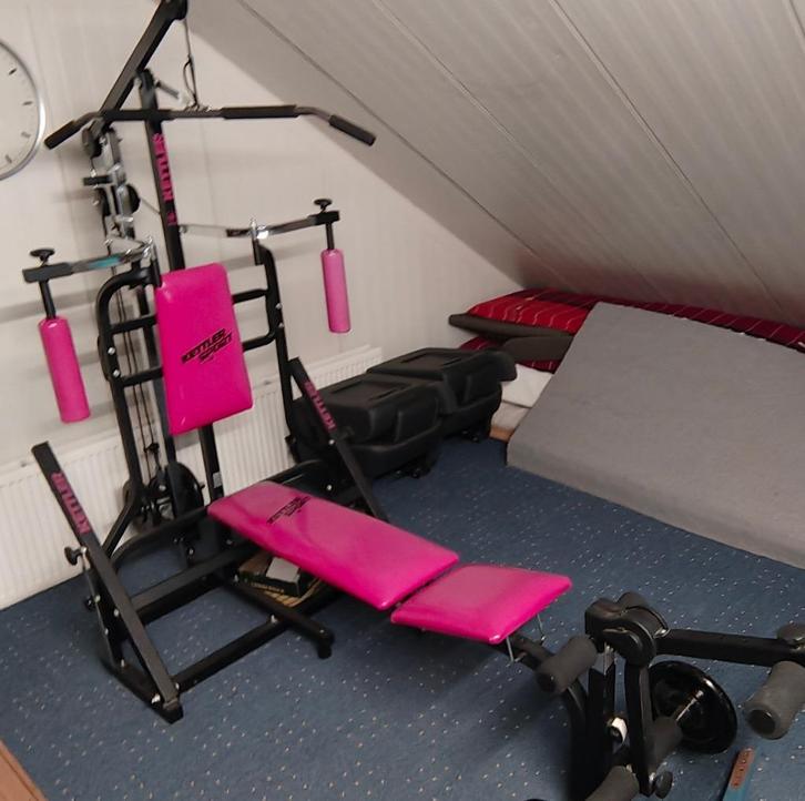 krachtstation, Sport en Fitness, Fitnessapparatuur, Gebruikt, Krachtstation, Armen, Benen, Borst, Buik, Rug, Metaal, Ophalen