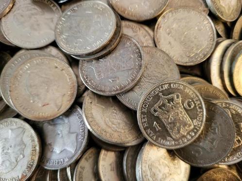 Nederland ruime halve kilo zilveren Wilhelmina Guldens, Postzegels en Munten, Edelmetalen en Baren, Zilver, Ophalen of Verzenden