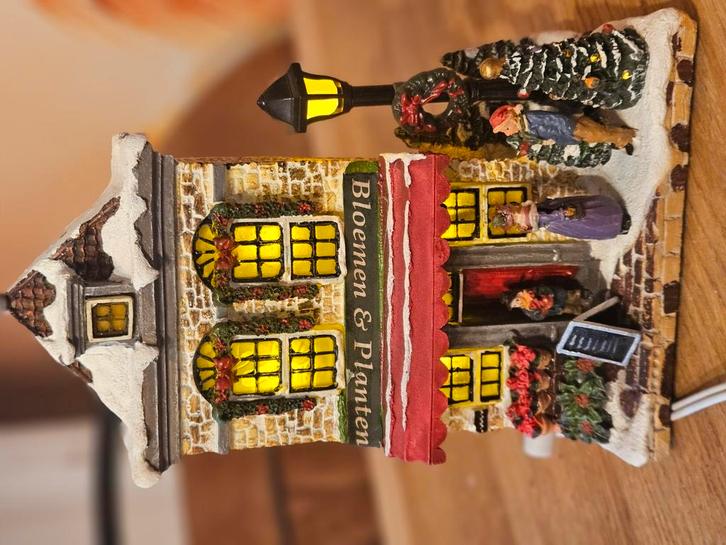 Typisch Hollands Kerstdorp bloemen en planten winkeltje, Diversen, Kerst, Gebruikt, Ophalen