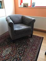 blauwe fauteuil, Huis en Inrichting, Fauteuils, Ophalen, Minder dan 75 cm, Zo goed als nieuw, Stof