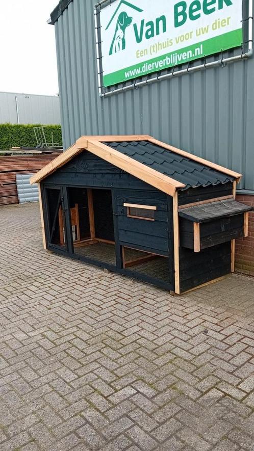 Kippenhok Douglas, robuust, zwart/naturel of blank, op maat, Dieren en Toebehoren, Pluimvee | Toebehoren, Nieuw, Kippenhok of Kippenren