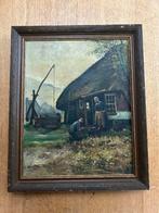 Brabants boerenerf, gesigneerd Th. Mullenders 1944, Antiek en Kunst, Ophalen of Verzenden