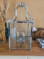 Chrome Hanglamp met Glas, Huis en Inrichting, Ophalen, Gebruikt, 50 tot 75 cm, Glas