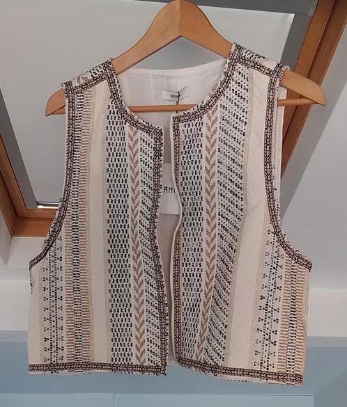 Anna van Toor gilet, nieuw, off white dessin, maat: XL, Kleding | Dames, Tops, Nieuw, Maat 46/48 (XL) of groter, Overige kleuren
