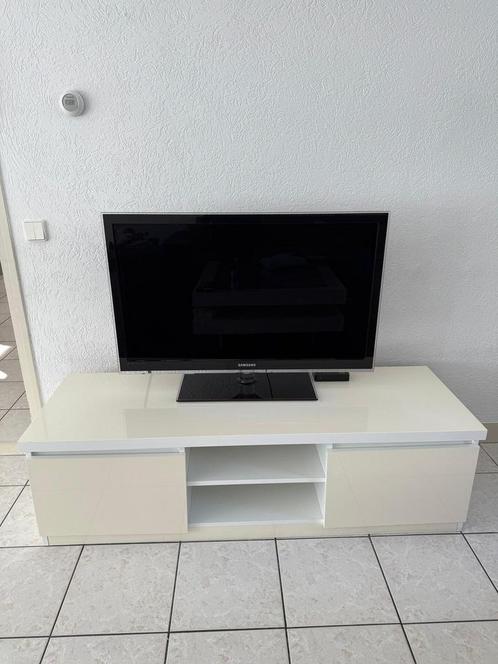 Tv-meubel + 2 opbergkasten – hoogglans wit – set van 3, Huis en Inrichting, Kasten | Televisiemeubels, Zo goed als nieuw, Minder dan 100 cm