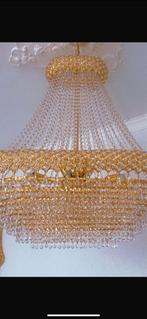 Swarovski Kroonluchter met bladgoud en verguld goud, Ophalen of Verzenden, Zo goed als nieuw, Glas