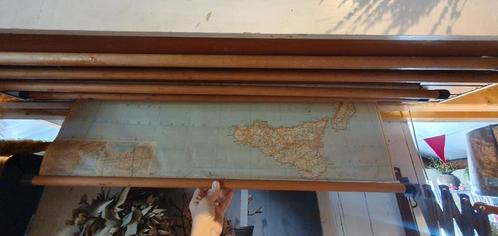 Oude vintage landkaartenbak, Antiek en Kunst, Antiek | Schoolplaten, Overige thema's, Ophalen