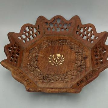 Vintage Schaaltje van hout houtsnijwerk natuurlijk wonen   beschikbaar voor biedingen