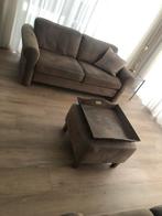 Bankstel met poef en dienblad, Huis en Inrichting, Gebruikt, Driepersoons, 75 tot 100 cm, Ophalen of Verzenden