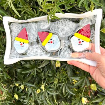 Glazen serveerschaal van gefused glas (glasfusing) beschikbaar voor biedingen