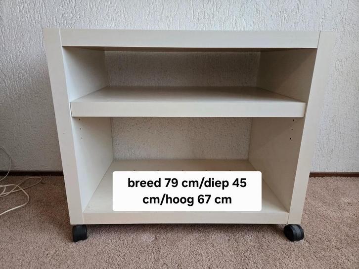 kastje wit wieltjes kantoor, Huis en Inrichting, Kasten | Ladekasten, Zo goed als nieuw, Minder dan 100 cm, 50 tot 100 cm, 25 tot 50 cm