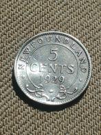 Newfoundland 5 Cent 1929 George V  - Zilver, Postzegels en Munten, Verzenden, Noord-Amerika, Losse munt, Zilver