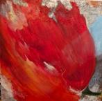 Klaproos abstract op canvas 100 x 100 cm, Ophalen