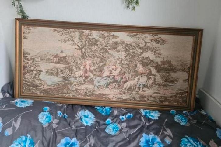 Groot Wandkleed met Gouden Lijst, Huis en Inrichting, Woonaccessoires | Schilderijen, Tekeningen en Foto's, Zo goed als nieuw