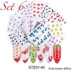 50 Vellen/set Bloemen Mix Nail art Stickers. Nagels., Ophalen of Verzenden, ., ., .