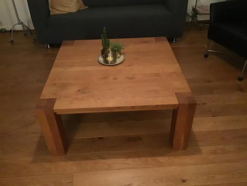 Eiken Salontafel 100x100, Huis en Inrichting, Tafels | Salontafels, Gebruikt, Minder dan 50 cm, 100 tot 150 cm, 50 tot 100 cm