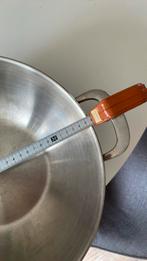 Grote roestvrijstaal wok 35 cm voor alle fornuizen, Ophalen of Verzenden, Zo goed als nieuw, Wok