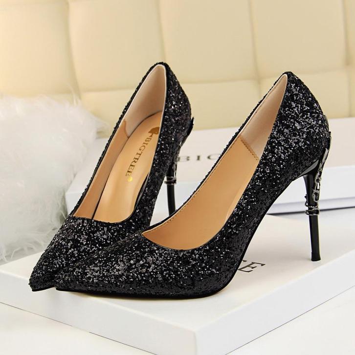 Hoge zwarte dames glitter hakken stiletto pumps glimmende, Kleding | Dames, Schoenen, Nieuw, Pumps, Zwart, Verzenden