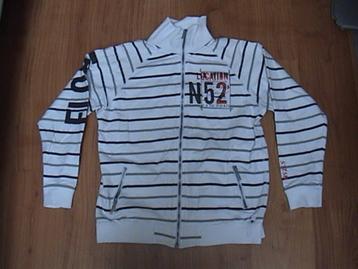 WE wit vest met zwart / grijs gestreept jongen maat 146 152 beschikbaar voor biedingen