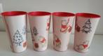 4 plastic kerst bekers met winnie the pooh, Diversen, Ophalen of Verzenden, Nieuw