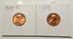 **USA - 2 x One Cent 1989 - D + P - UNC ** € 7,50 incl porto, Postzegels en Munten, Munten | Amerika, Verzenden, Noord-Amerika