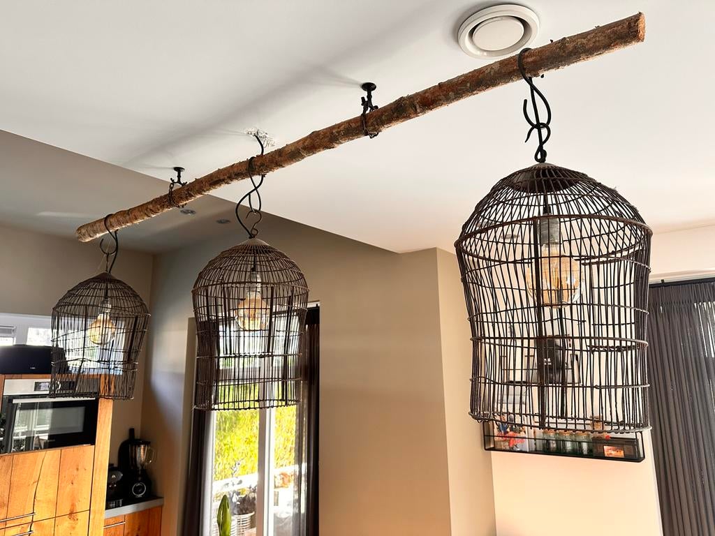 Vogelhuisjes Lampen - Set van 3, Ophalen, Gebruikt, Hout, Minder dan 50 cm