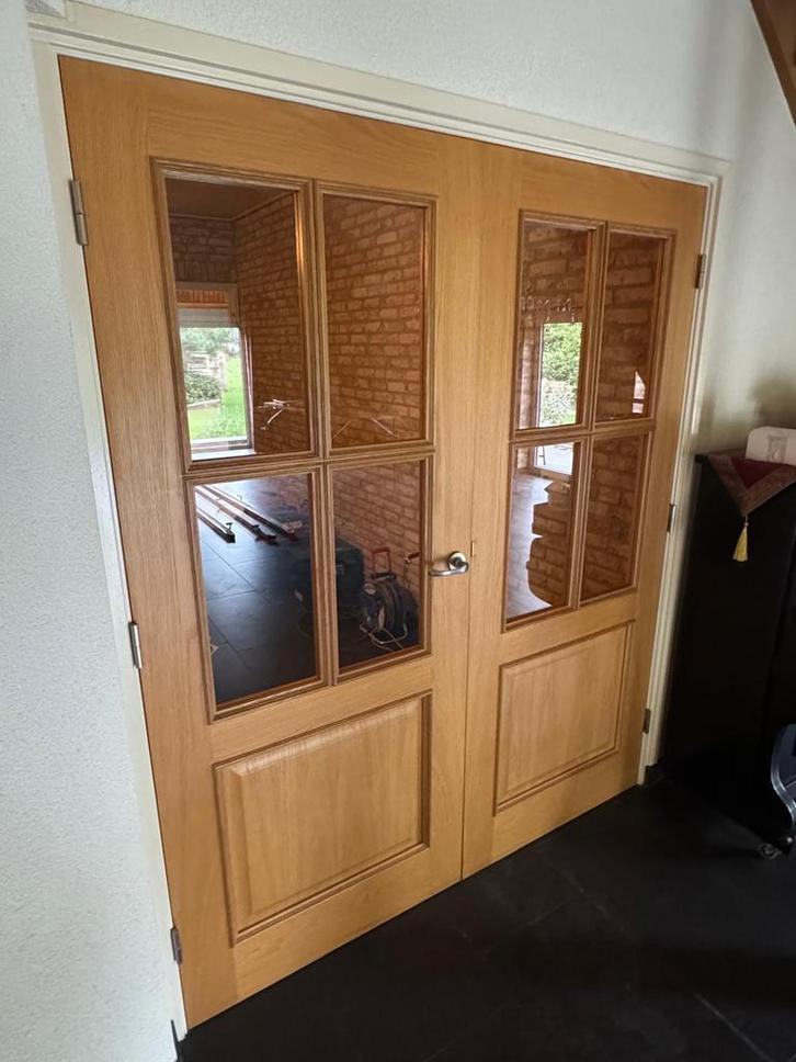 Openslaande deuren en schuifdeuren, Doe-het-zelf en Verbouw, Deuren en Horren, Gebruikt, Binnendeur, 200 tot 215 cm, 80 tot 100 cm