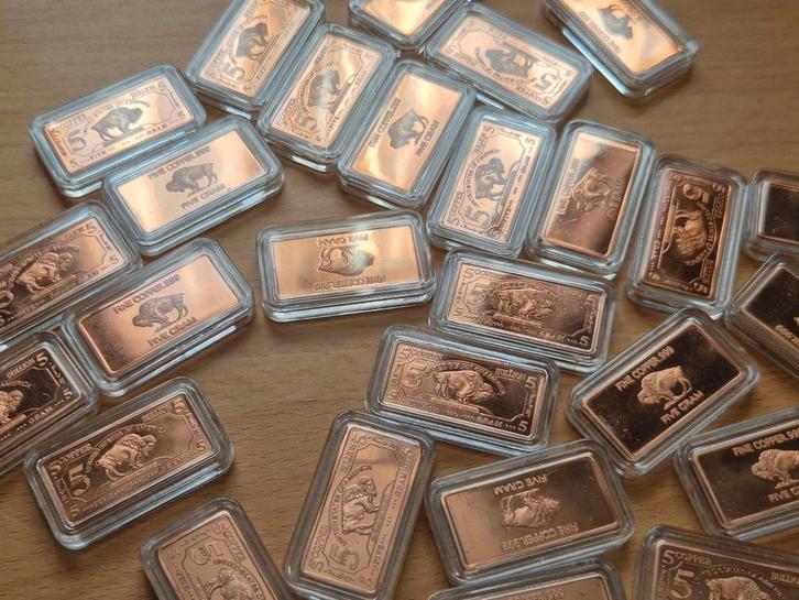 5 gram USA Buffalo Copper Bar. Puur Koper. Koperbaar., Postzegels en Munten, Edelmetalen en Baren, Koper, Ophalen of Verzenden
