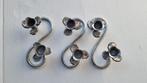 3 Aluminium Kandelaars voor Dinerkaarsen, Gebruikt, Ophalen of Verzenden, Metaal, Grijs