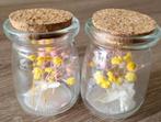 2 glazen potjes met droogbloemen, Nieuw, Ophalen of Verzenden