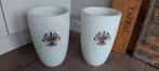 2 hoge bloempotten crème 36 cm hoogte, Huis en Inrichting, Overige kleuren, Aardewerk of Porselein, Ophalen of Verzenden, Zo goed als nieuw