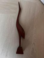 Vintage teak houten retro kraanvogel reiger 40 cm jaren 60, Ophalen