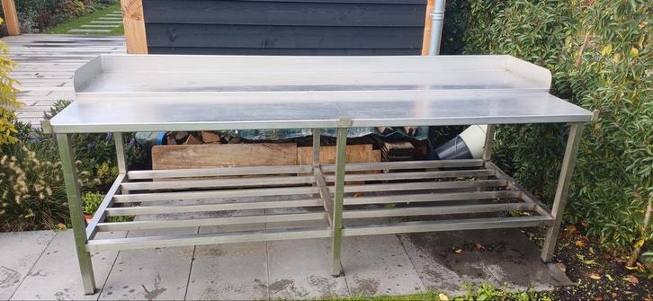 RVS Werktafel - Horeca/Keuken/Garage, Doe-het-zelf en Verbouw, Werkbanken, Gebruikt, Ophalen