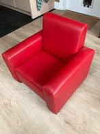 Rode leren fauteuil / kinderstoel, Ophalen, Gebruikt, Stoel