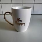 Mok voor de linkshandige  " be happy", Ophalen of Verzenden, Aardewerk, Overige stijlen, Kop(pen) en/of Schotel(s)