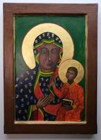 Handgeschilderd icoon Zwarte Madonna bladgoud, Antiek en Kunst, Ophalen