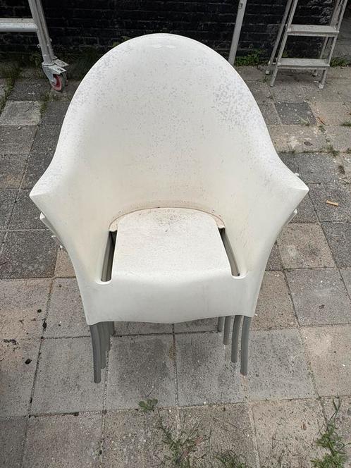 4x Philippe Stark Luxe Tuinstoelen, Tuin en Terras, Tuinstoelen, Gebruikt, Kunststof, Stapelbaar, Ophalen