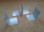 Set van 4 eenvoudige metalen boekensteunen met witte coating, Verzenden, Gebruikt