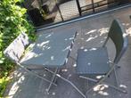 Tuintafel en stoelen, Ophalen, Zo goed als nieuw, Vierkant, Aluminium
