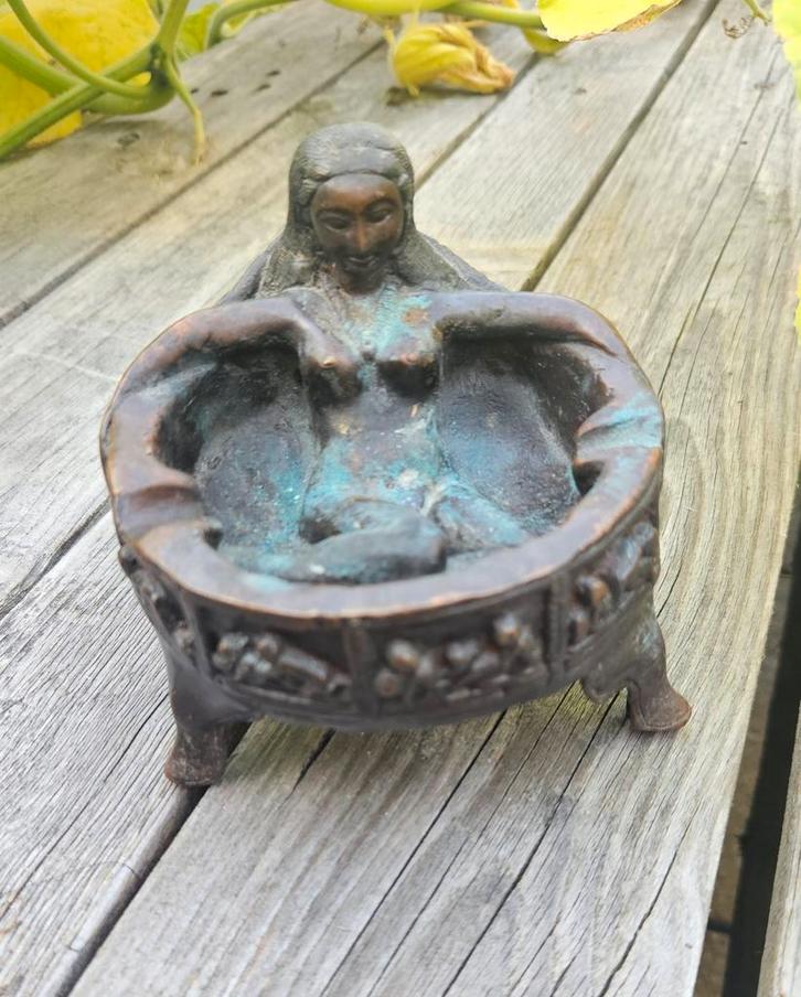 Antieke asbak, kamasutra tantra, Antiek en Kunst, Antiek | Koper en Brons, Ophalen of Verzenden