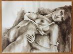 Aquarell DIN A3, Portrait Gemälde Original Signiert, sexy, Antiek en Kunst, Verzenden