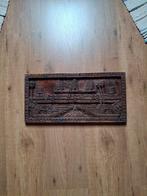 Uitgesneden oosters paneeltje Wanddecoratie met Tempelreliëf, Antiek en Kunst, Kunst | Beelden en Houtsnijwerken, Ophalen of Verzenden