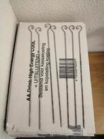 MOET NU WEG!! BARBECUE/SATEPRIKKERS 7 STUKS METAAL 30CM, Gebruikt, Ophalen of Verzenden, Rvs of Chroom, Vaatwasserbestendig