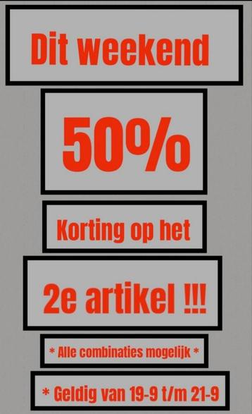 Schoenen-> 2e artikel 50% korting  beschikbaar voor biedingen