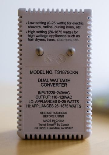 Reis adapter, trafo 230 V naar 110 V beschikbaar voor biedingen