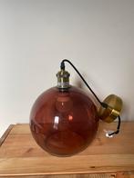 Retro Roze Hanglamp, Huis en Inrichting, Lampen | Hanglampen, Ophalen, Zo goed als nieuw, Glas