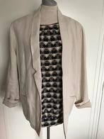 Oversized beige linnen jasje maat XL, Ophalen of Verzenden, Zo goed als nieuw, Maat 46/48 (XL) of groter, Beige