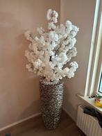 Prachtig schelpenvazen met bloesemboom, Huis en Inrichting, Woonaccessoires | Vazen, Ophalen of Verzenden, Zo goed als nieuw