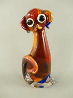 Murano Glazen Hond Bruintinten Blauw, Antiek en Kunst, Ophalen of Verzenden